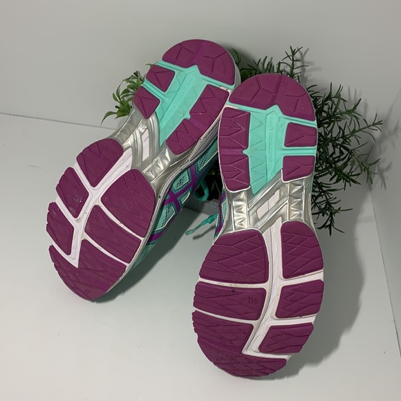 Asics GT 1000-5 WOMEN'S RUNNING SHOES GREEN/PURPLE - Picture 3 of 3